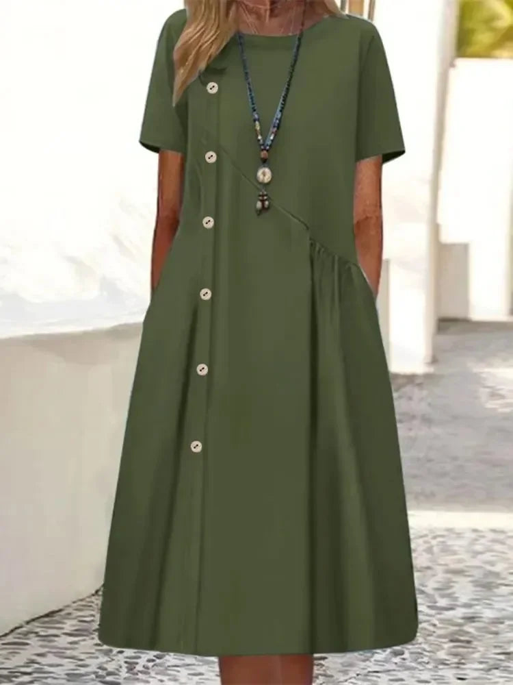 Sarah | MIDI COTTON DRESS WITH RELAXED ELEGANCE