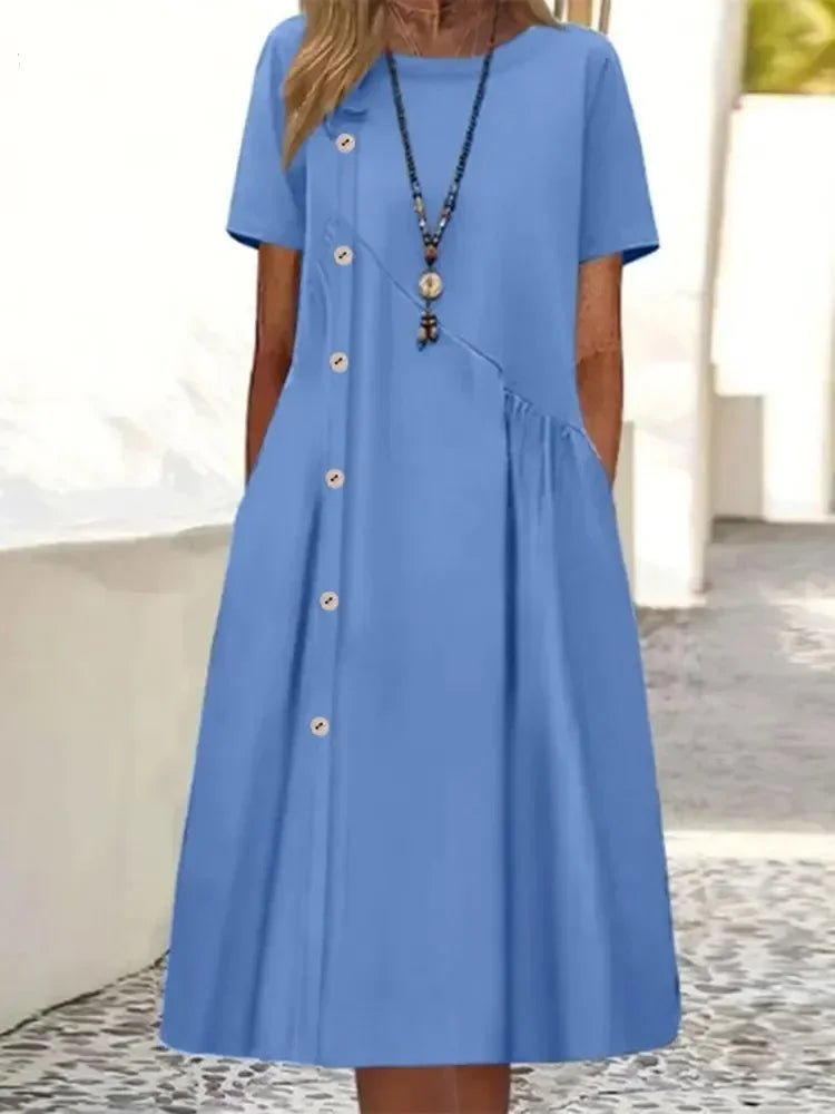 Sarah | MIDI COTTON DRESS WITH RELAXED ELEGANCE