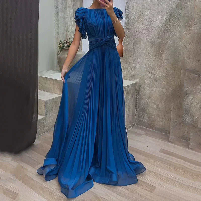 Rory Pleated Evening Dress