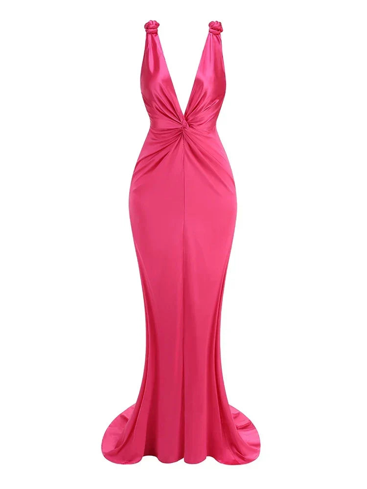 Zoey | Sleek Pleated Sleeveless Maxi Dress