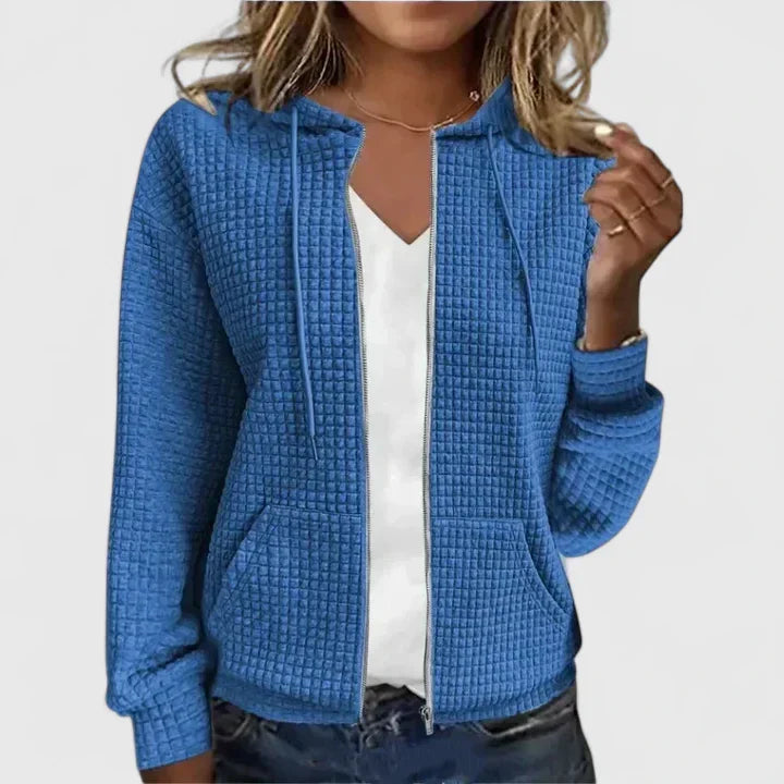 MYRA – QUILTED ZIP-UP HOODIE
