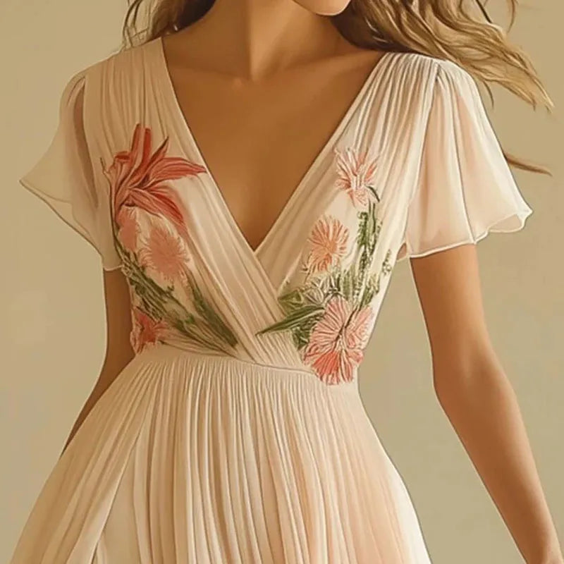 Amelia | Elegant High Waist V-Neck Party Dresses