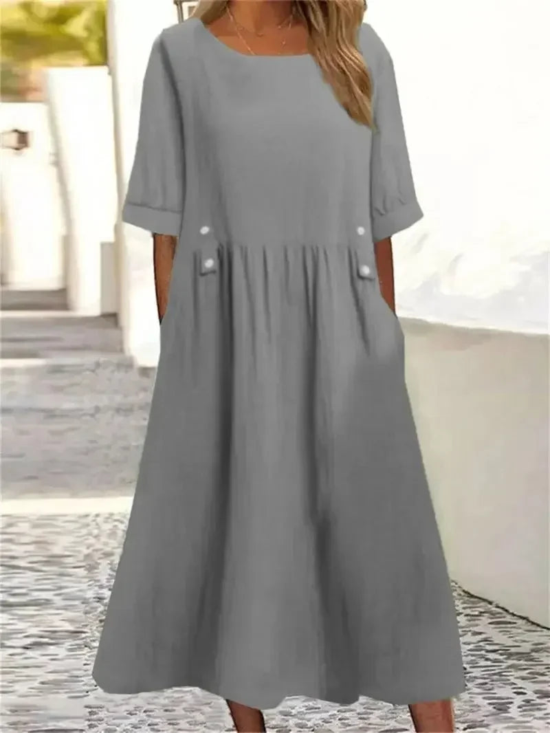 Julia | MIDI DRESS IN STRIPED COTTON WITH CASUAL ELEGANCE