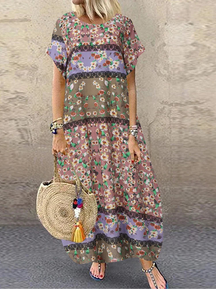 Velora – Printed Flowing Maxi Dress