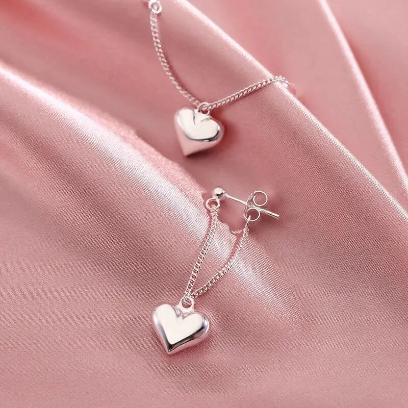 Antique Geometric Heart-Shaped Hoop Earrings