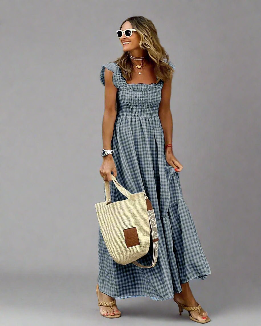 Bertha | Checkered Dress in Retro Style for Elegance & Comfort in Everyday Life