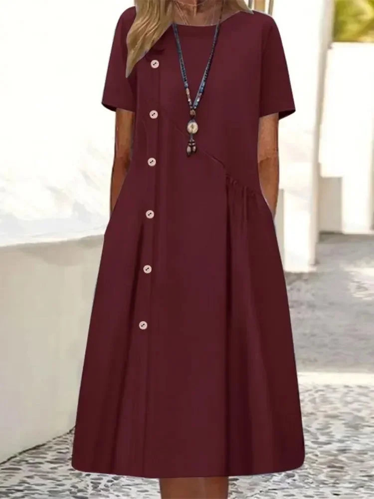 Sarah | MIDI COTTON DRESS WITH RELAXED ELEGANCE