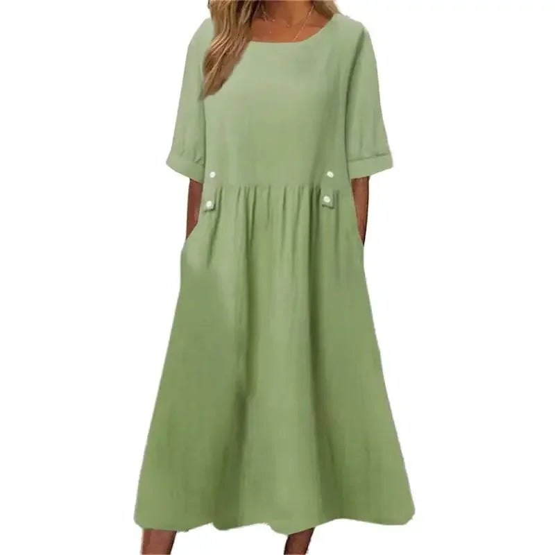 Julia | MIDI DRESS IN STRIPED COTTON WITH CASUAL ELEGANCE