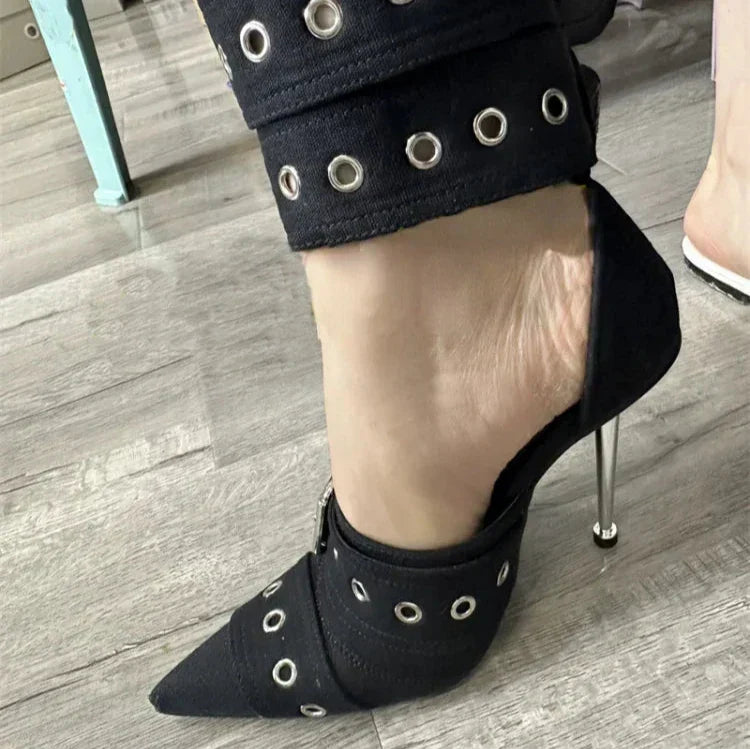 Rebel Chic Buckle Heels