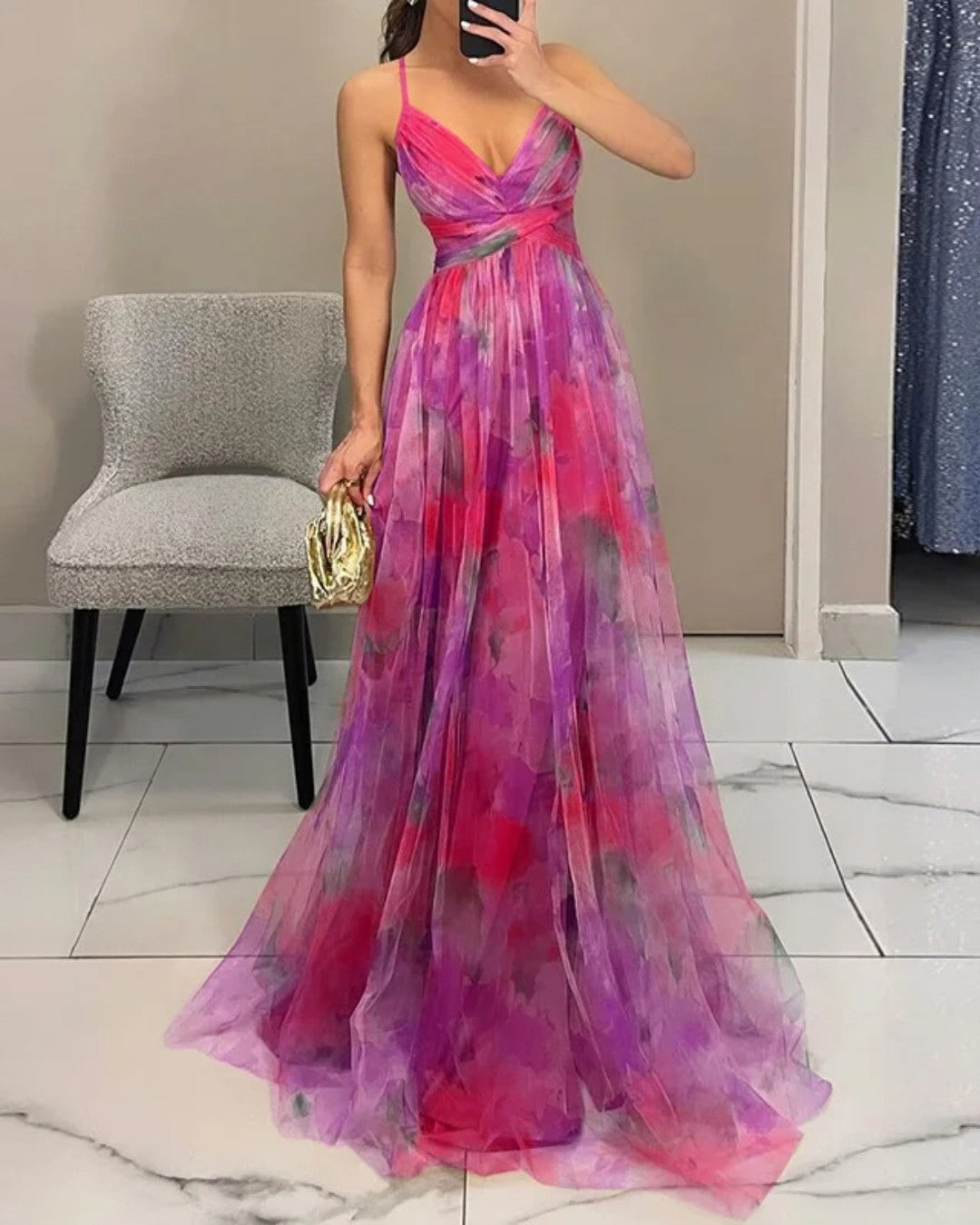 Giselle - Long Dress with Floral Print