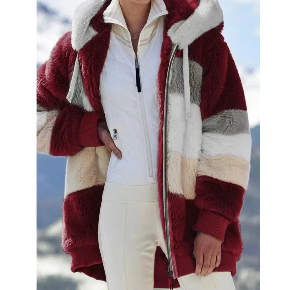 PlaidFusion™ - Women's Hooded Cashmere Coat