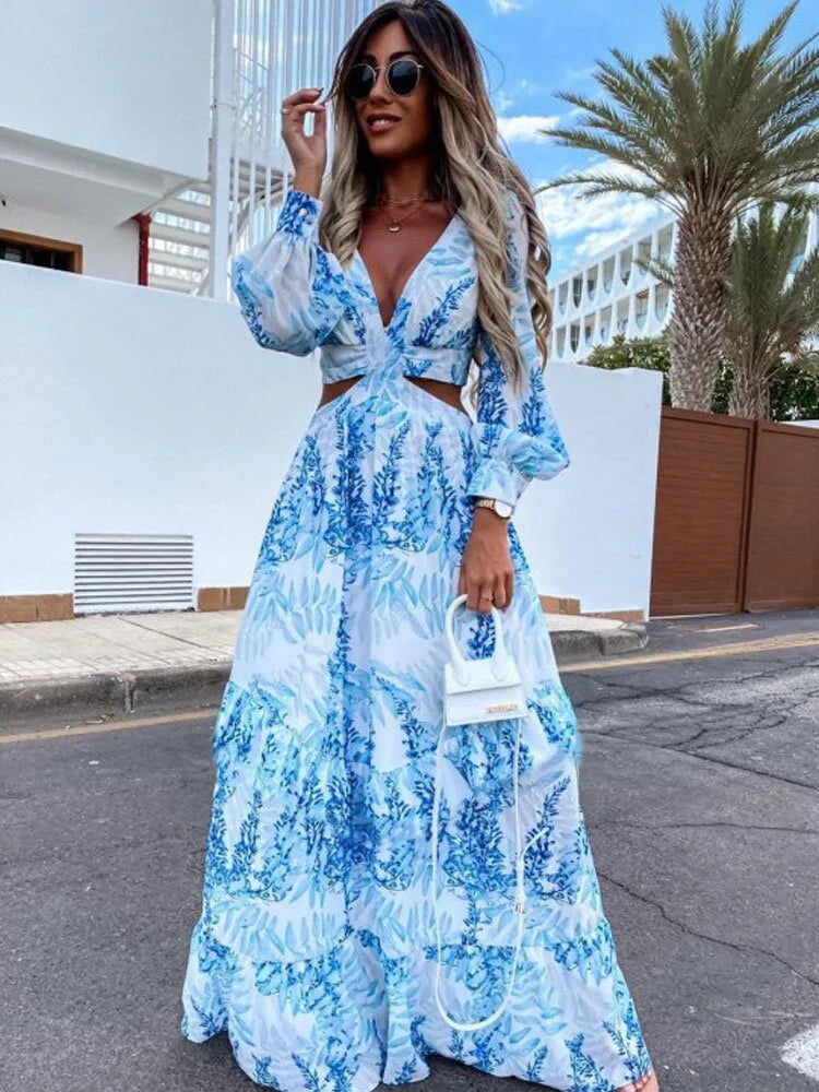 Amélie V-Neck Maxi Dress