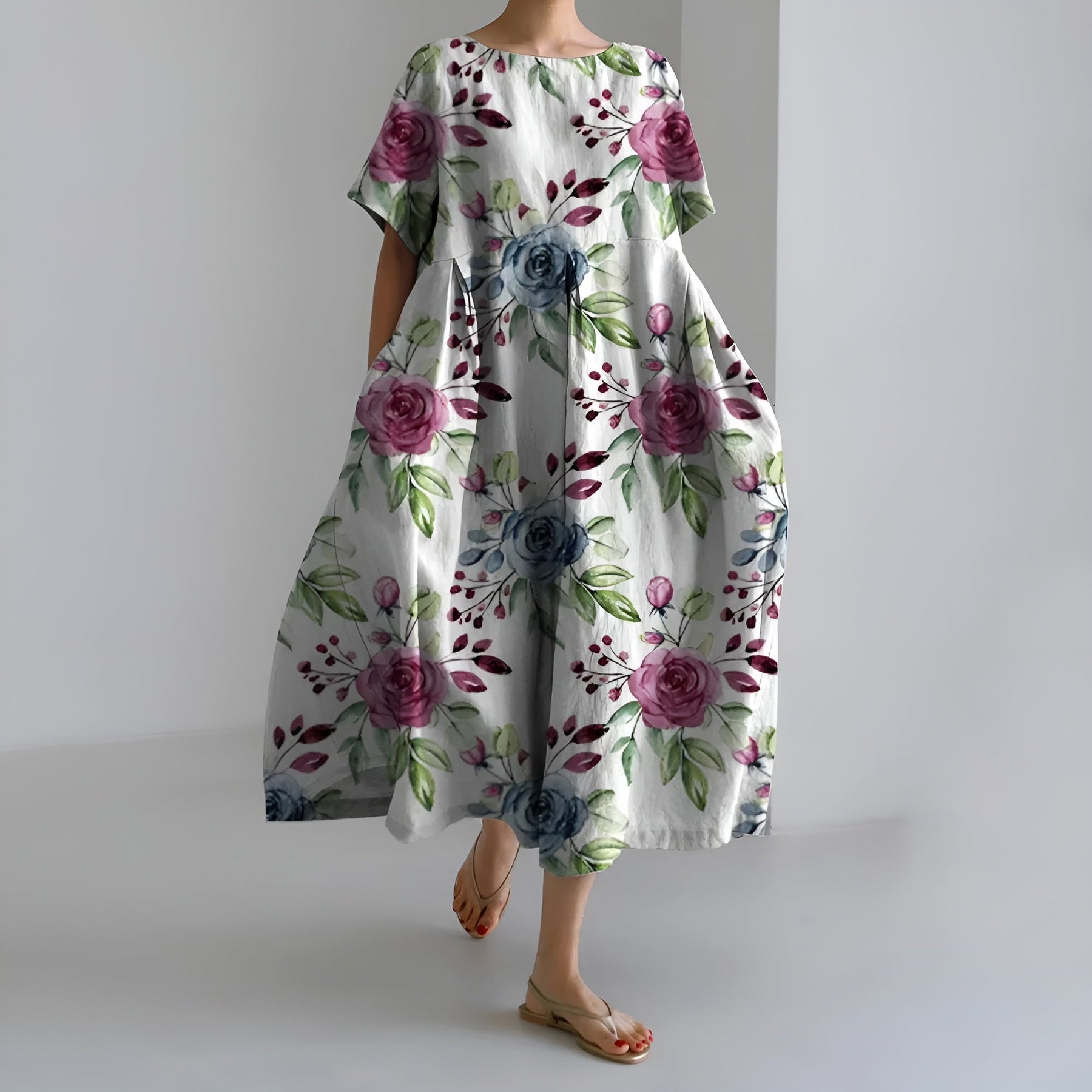 Meeri | Artistic Maxi Dress with Vintage Floral Print and Carefree Elegance