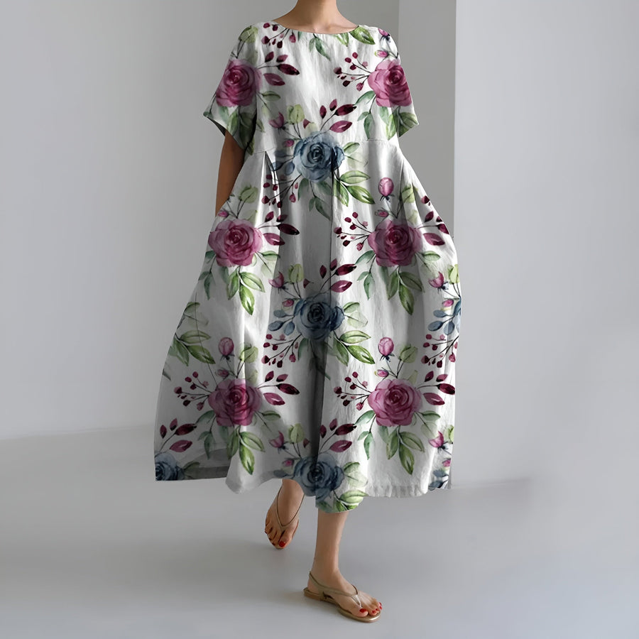 Meeri | Artistic Maxi Dress with Vintage Floral Print and Carefree Elegance