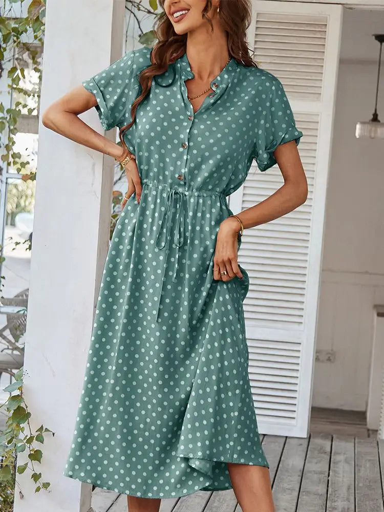 Dotarie™ Polka Midi Shirt Dress