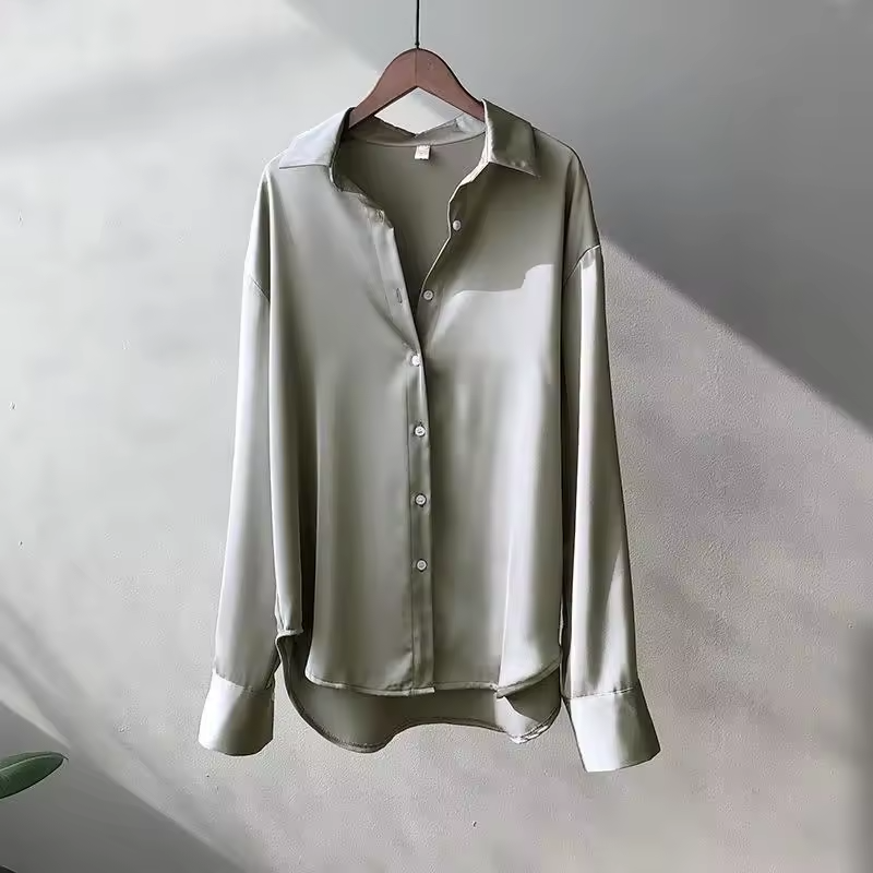 DENISE – THE ELEGANT SILKY BUTTON-UP SHIRT