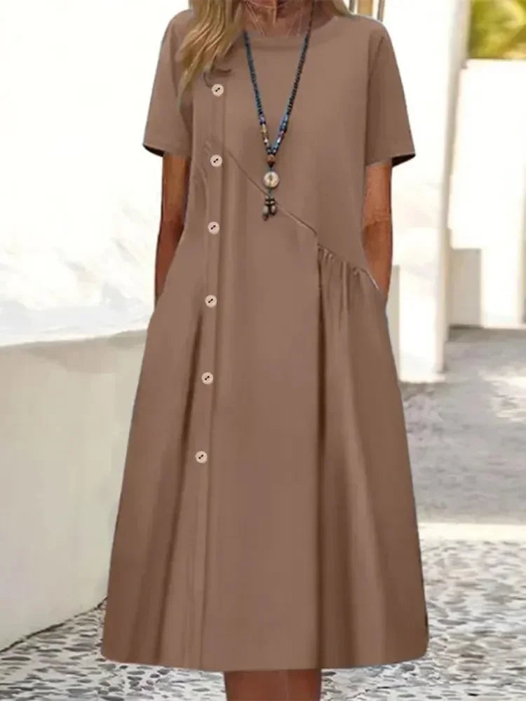 Sarah | MIDI COTTON DRESS WITH RELAXED ELEGANCE