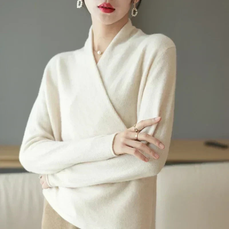 Mabel | Women’s Spring Wrap Neck Knit Top