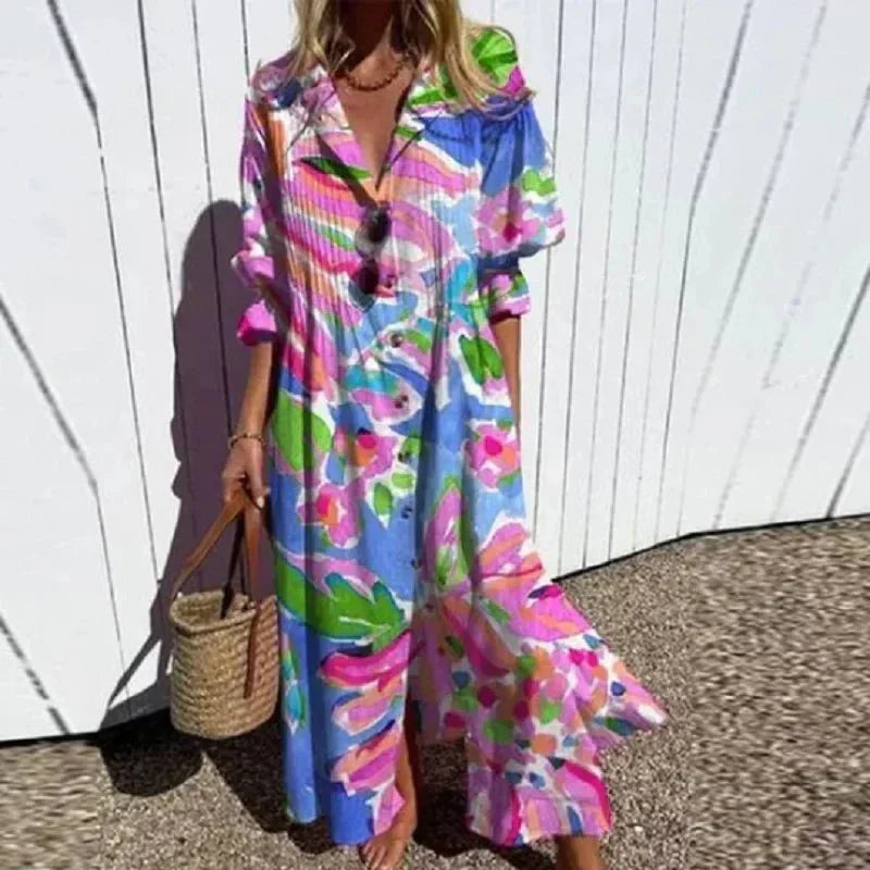 Delilah | Colorful Floral Relaxed Dress