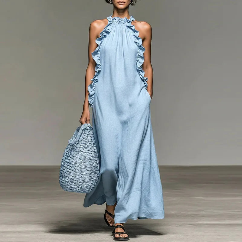 Bohemian Long Dress with Ruffles