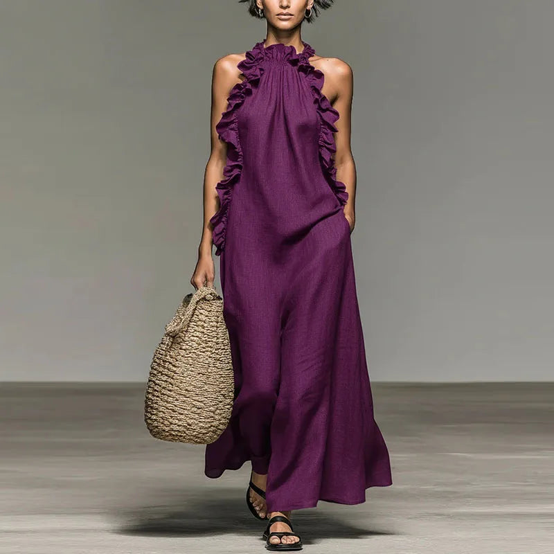 Bohemian Long Dress with Ruffles