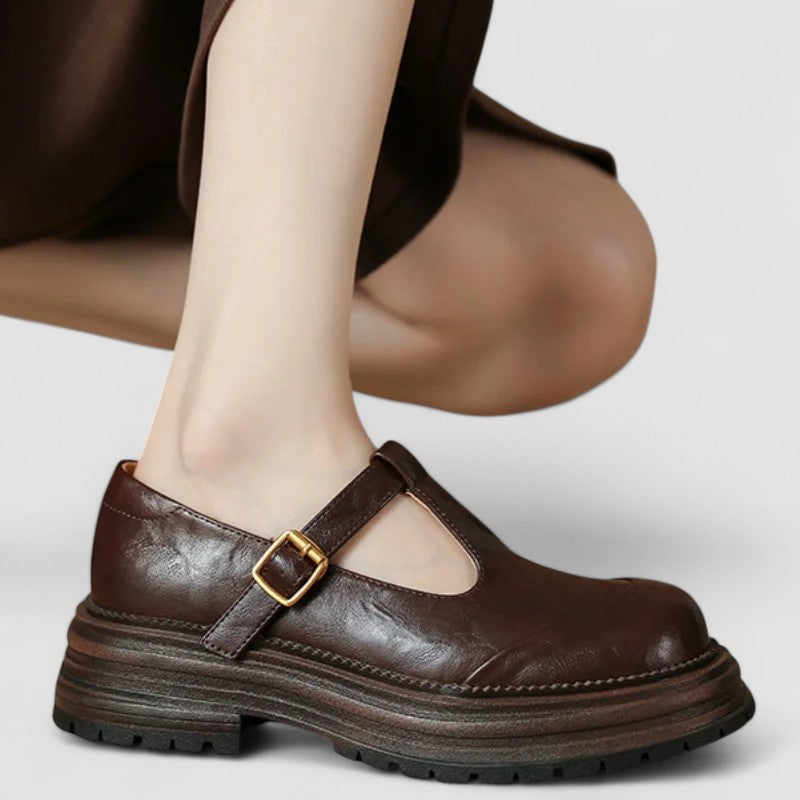 Amelia | Womens Platform T Strap Casual Shoes