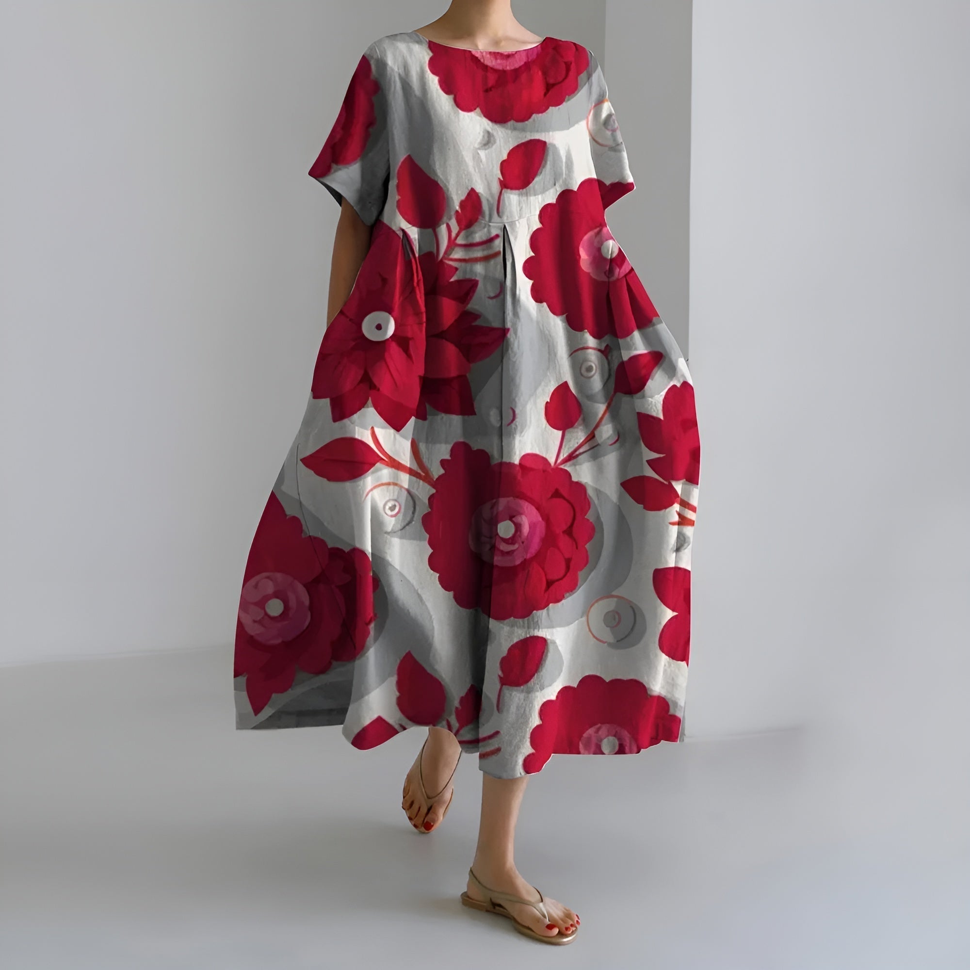 Meeri | Artistic Maxi Dress with Vintage Floral Pattern and Effortless Elegance