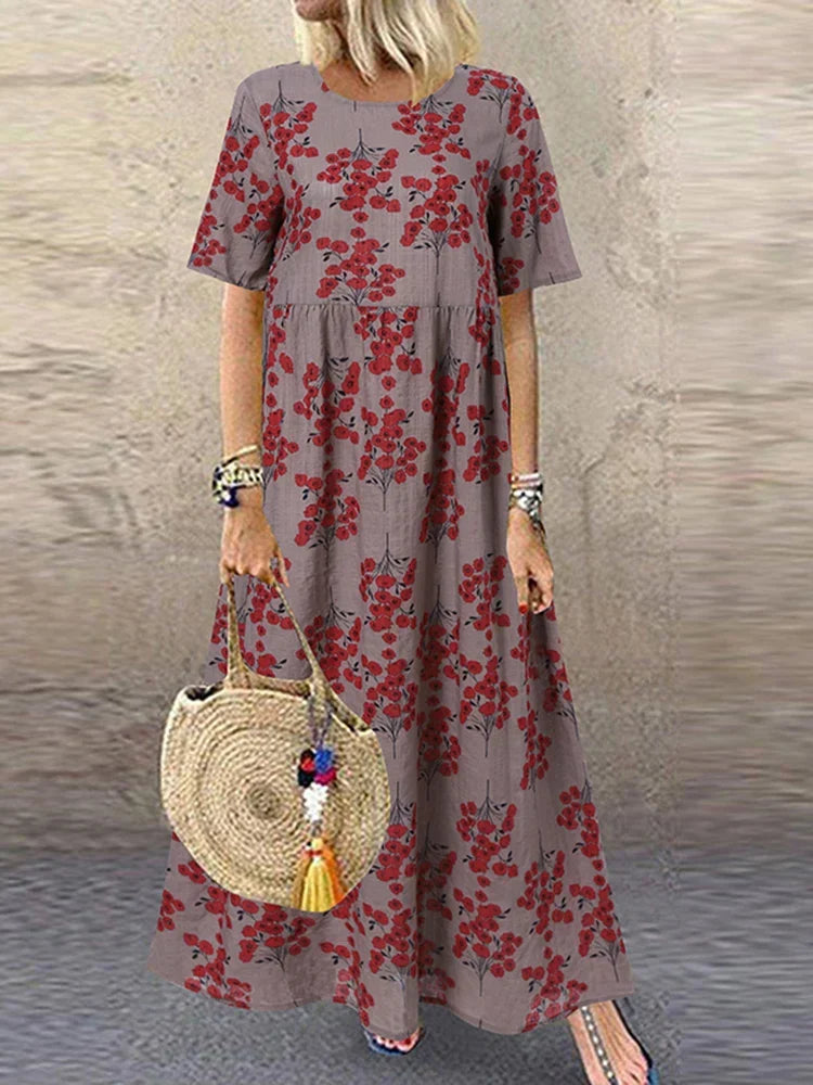Kaelis – Printed Flowing Maxi Dress