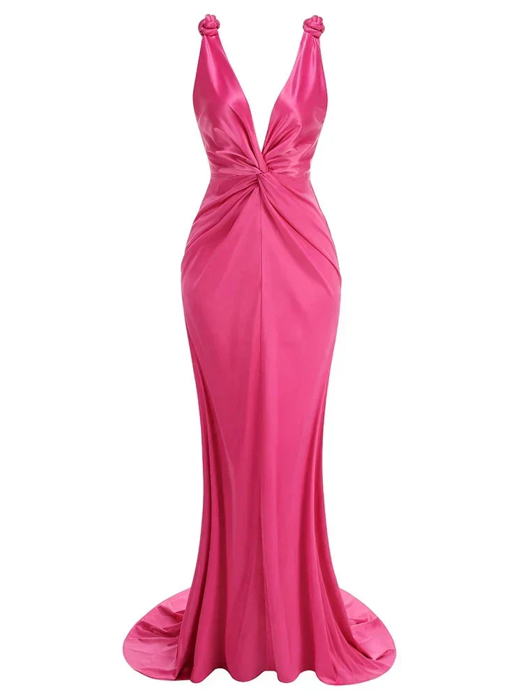 Zoey | Sleek Pleated Sleeveless Maxi Dress