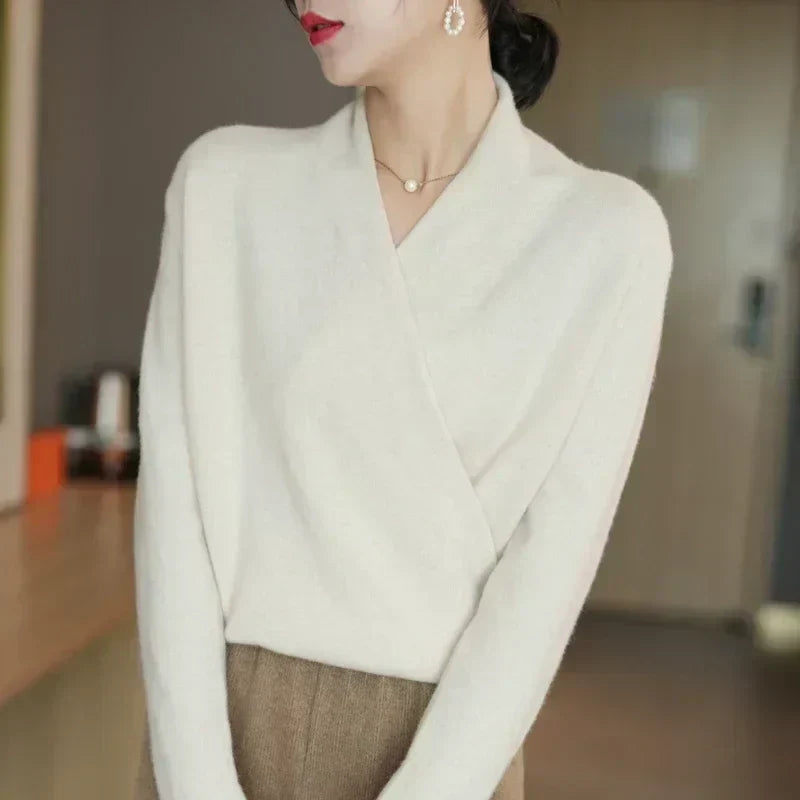 Mabel | Women’s Spring Wrap Neck Knit Top
