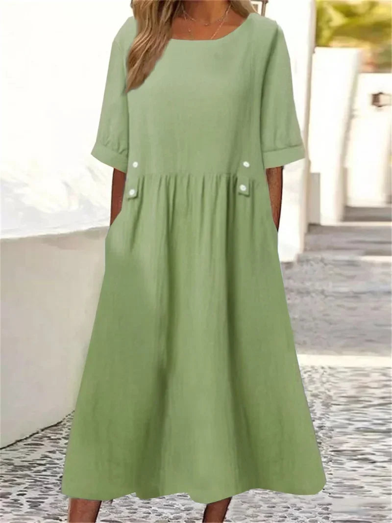 Julia | MIDI DRESS IN STRIPED COTTON WITH CASUAL ELEGANCE
