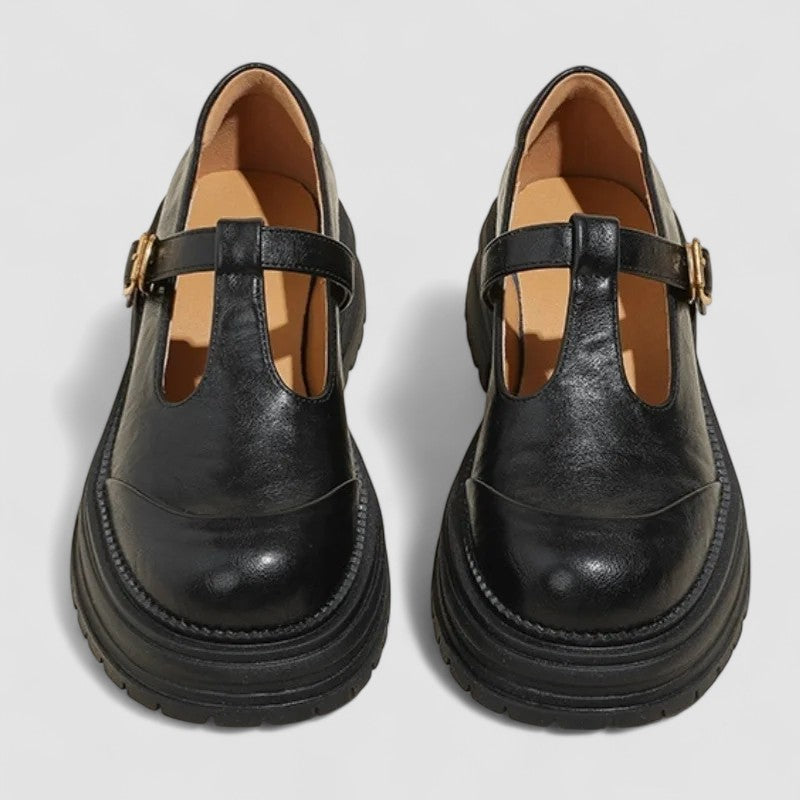 Amelia | Womens Platform T Strap Casual Shoes