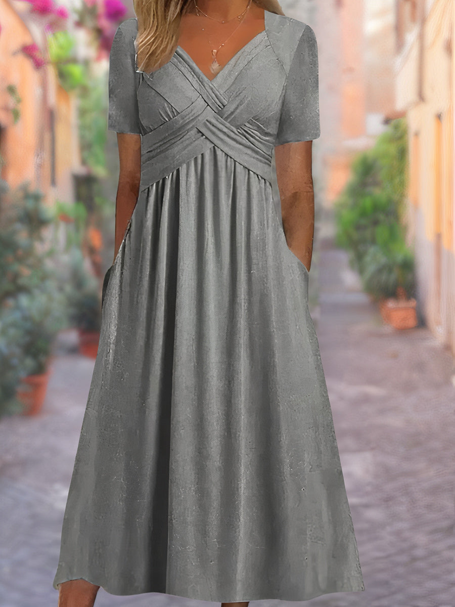 Cora - Women's Comfortable V-Neck Pocket Dress