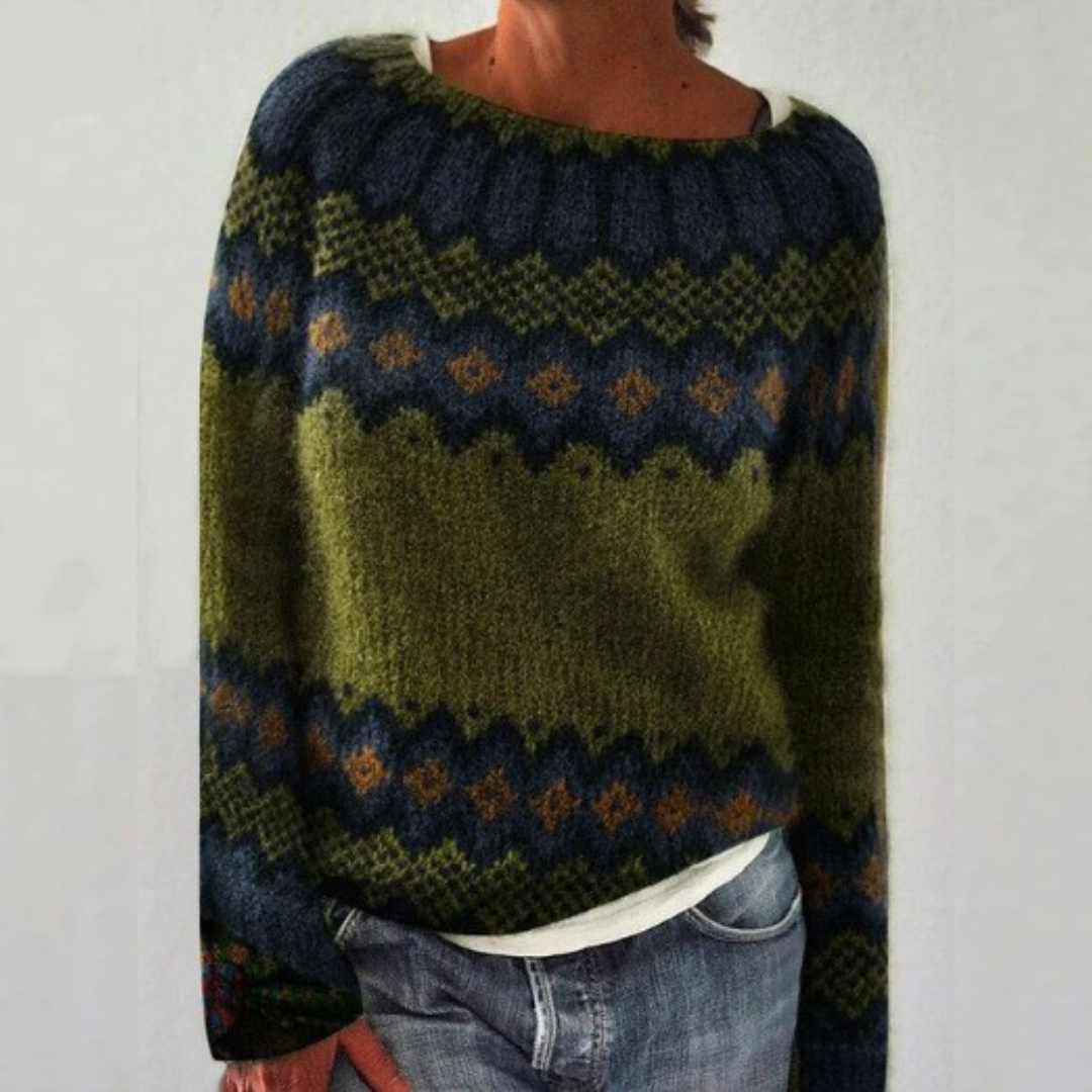 Iwona - Retro Scandinavian Knit Sweater