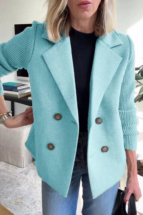 Amora™ | Elegant knit-sleeve blazer