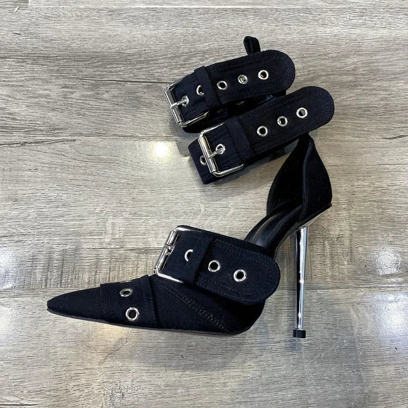Rebel Chic Buckle Heels