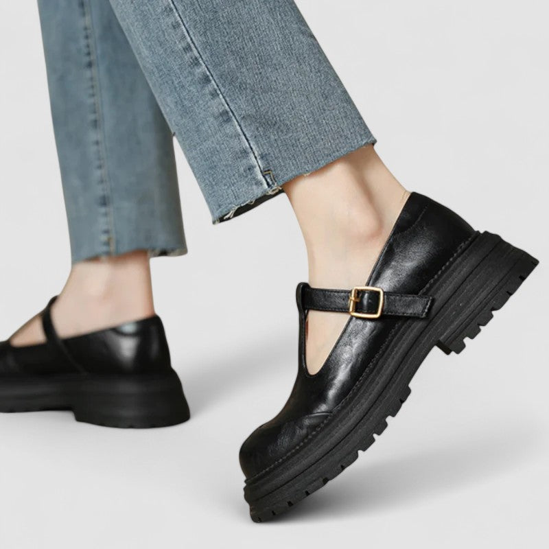 Amelia | Womens Platform T Strap Casual Shoes