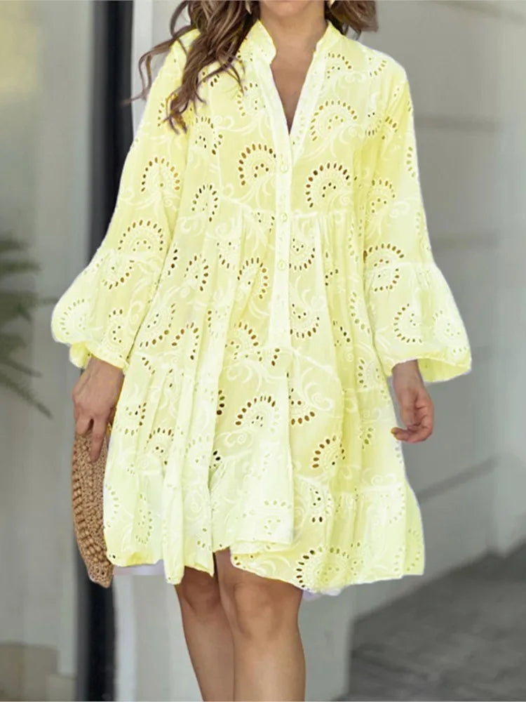 Pink Lace Midi Dress - Timeless Elegance