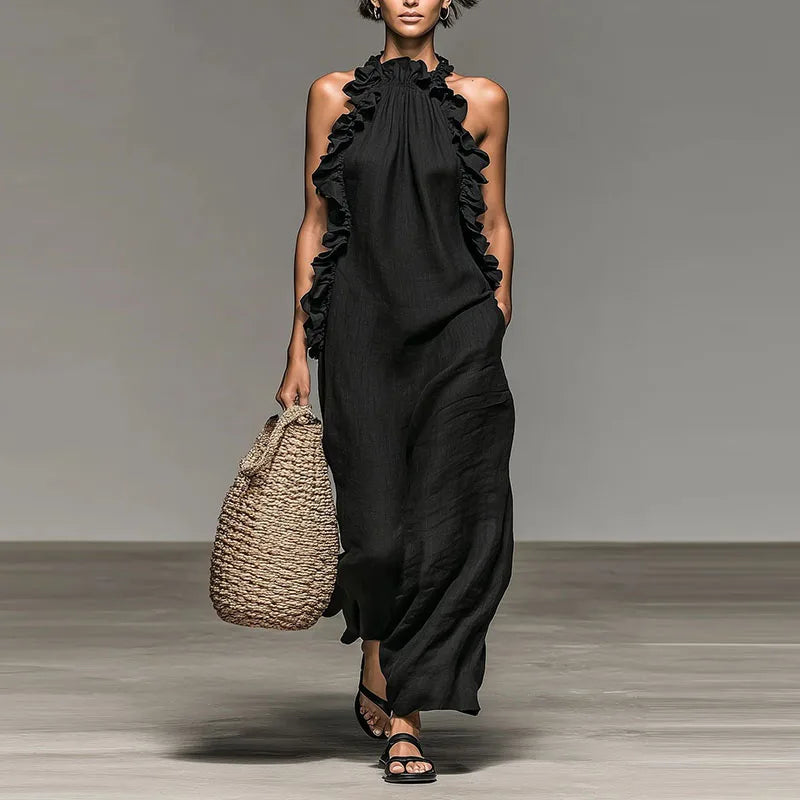 Bohemian Long Dress with Ruffles