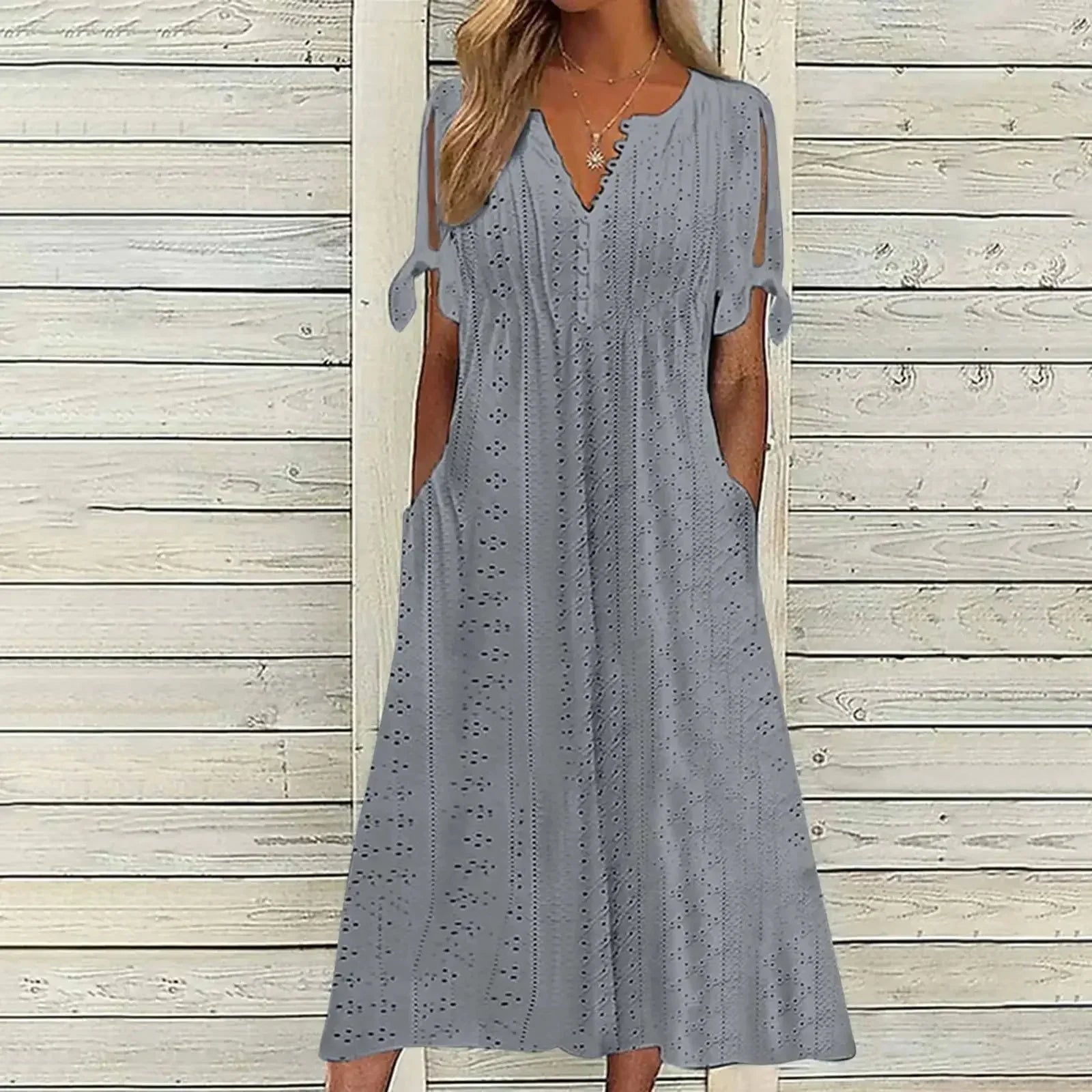 Isa | MIDI COTTON DRESS WITH RELAXED ELEGANCE
