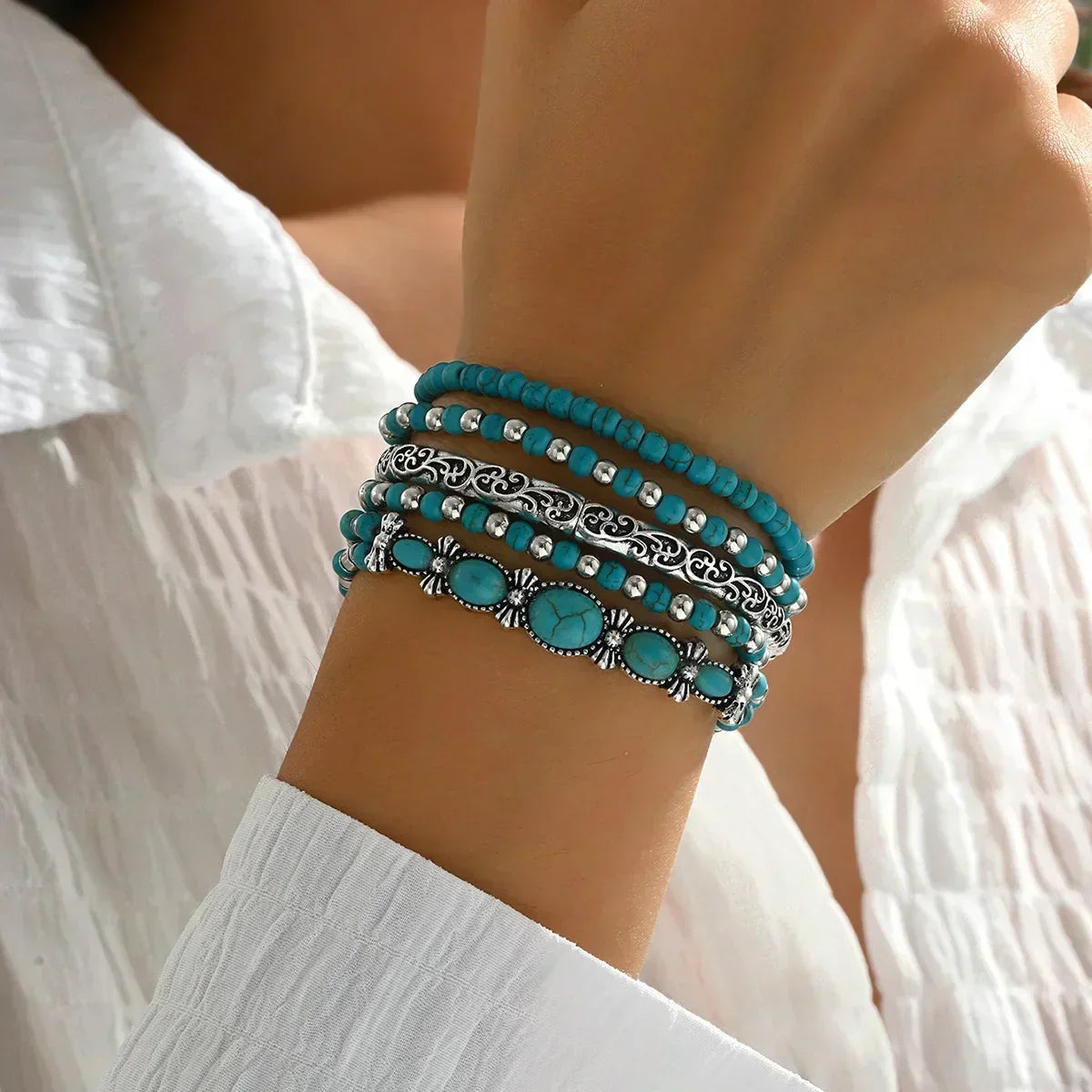 Maëlys™ | Refined Turquoise Multi-Strand Bracelet