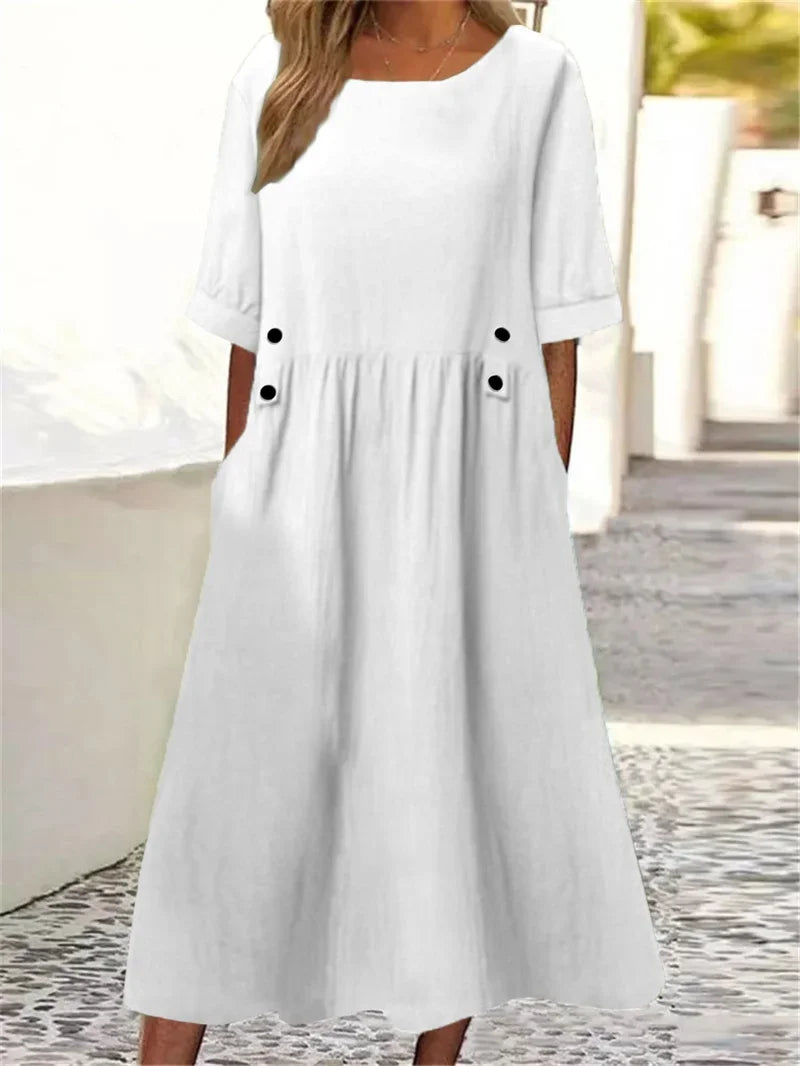 Julia | MIDI DRESS IN STRIPED COTTON WITH CASUAL ELEGANCE