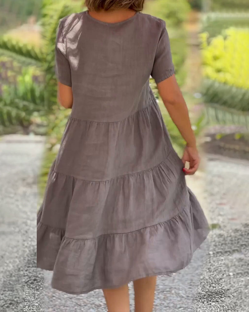 Samantha | Breezy V-Neck Dress with Pockets