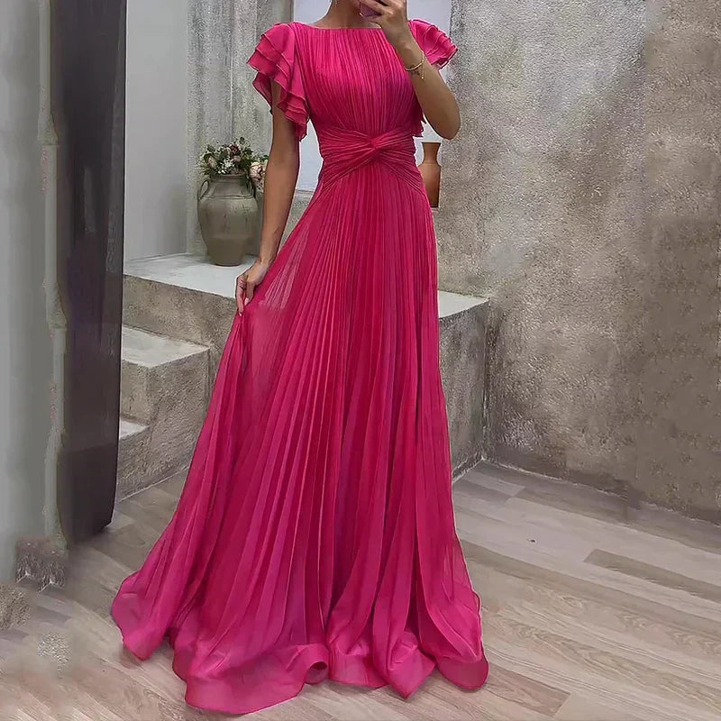 Rory Pleated Evening Dress