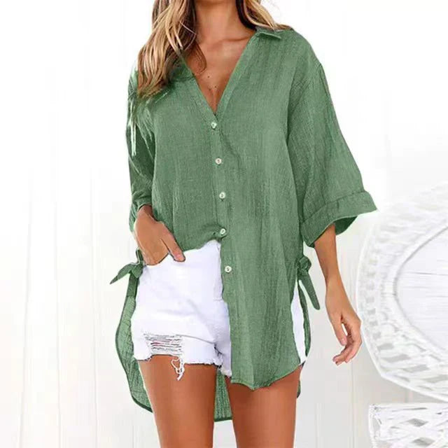 Long Shirt with Ties on the Sides
