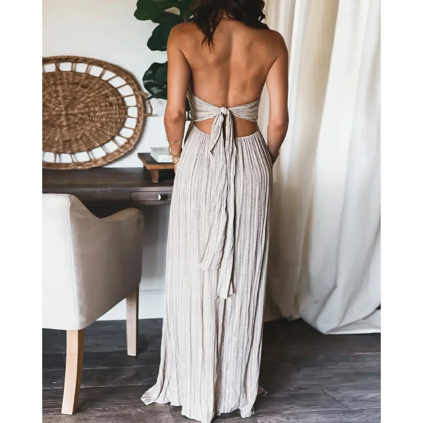 Renly - Sleeveless A-Line Sling Long Dress