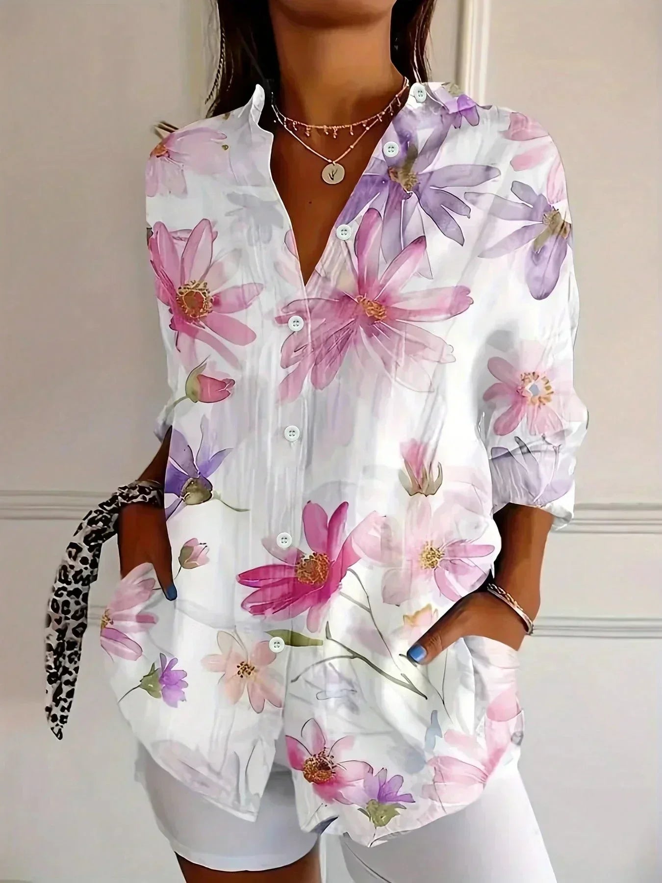 Rina™ | Luxury Floral Button Shirt