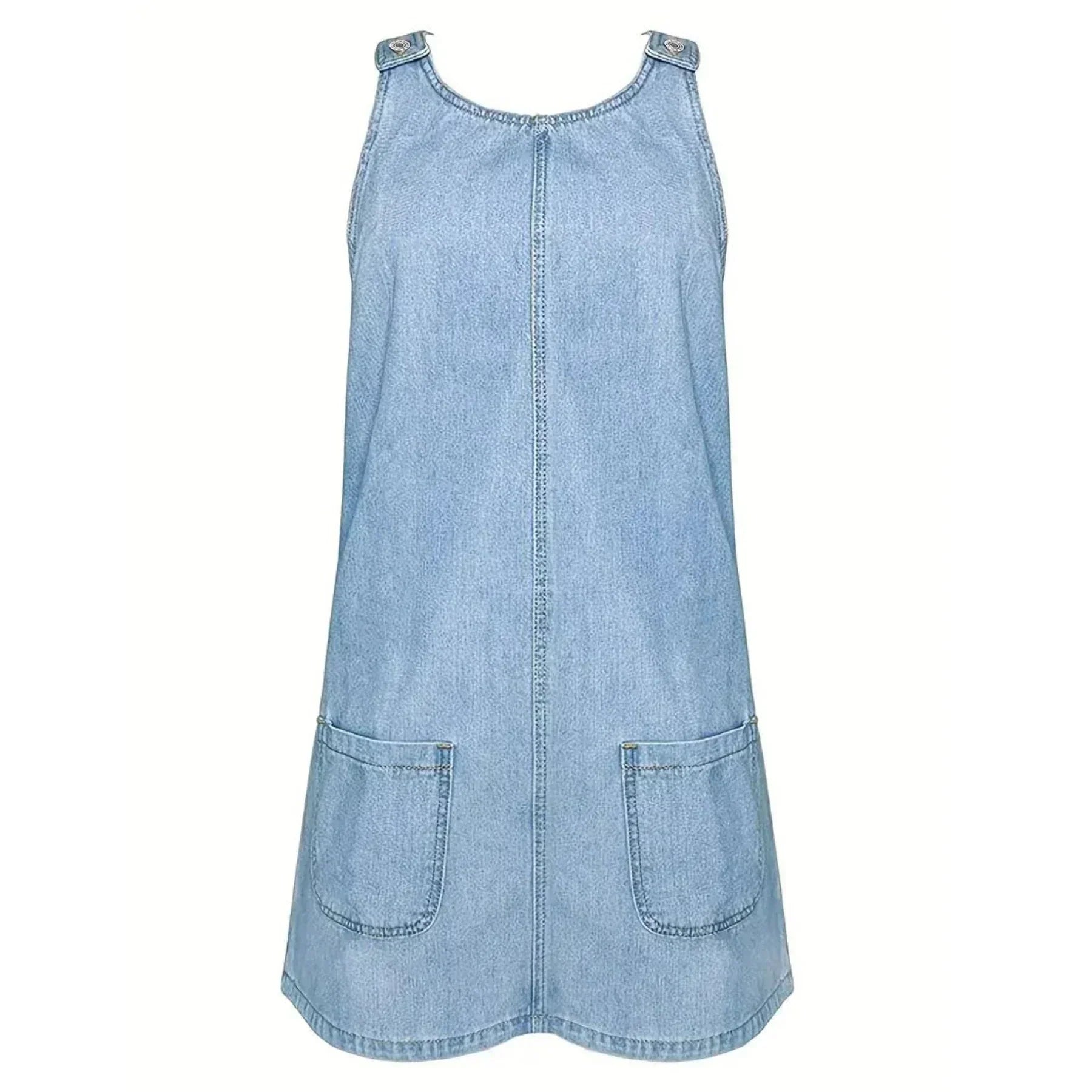 Lunariah - Casual Denim Pocket Dress