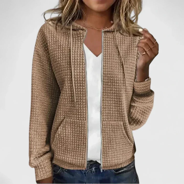 MYRA – QUILTED ZIP-UP HOODIE