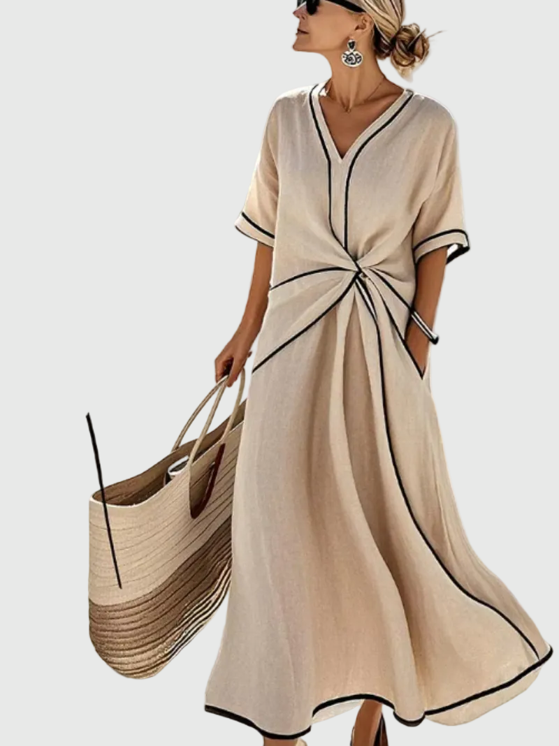 Helena | Draped Maxi Coastal Dress